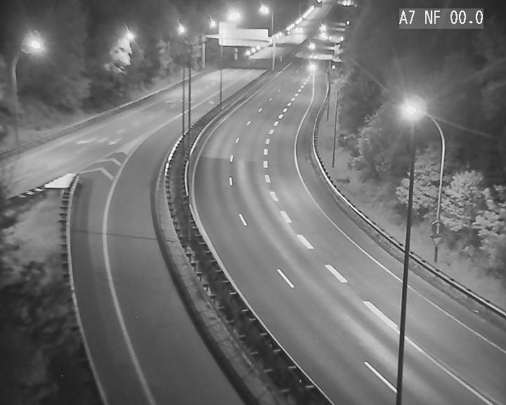 Caméra autoroute Luxembourg A7 - Echangeur A1/A7 Grünewald direction Tunnel Stafelter