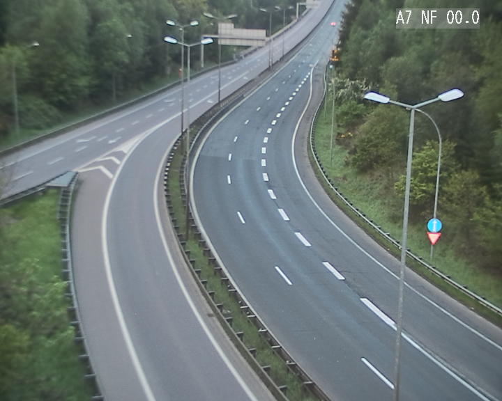 Caméra autoroute Luxembourg A7 - Echangeur A1/A7 Grünewald direction Tunnel Stafelter