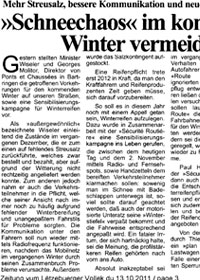 "Schneechaos" im kommenden Winter vermeiden