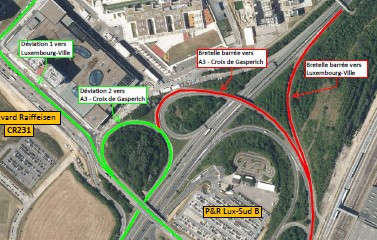 A3: Suppression d’une bretelle d’accès de l’échangeur Hesperange