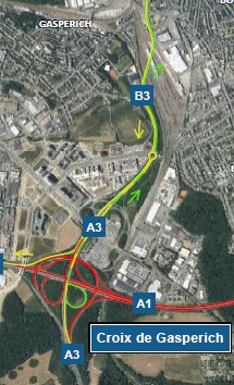 A1: Chantier entre la croix de Gasperich et l’échangeur Hamm