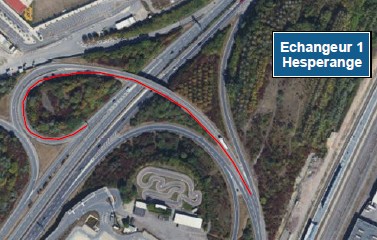 A3: Suppression de la bretelle de sortie de l’échangeur Hesperange