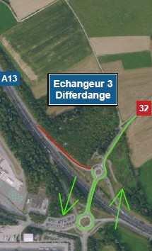 A13: Chantier sur l’échangeur Differdange