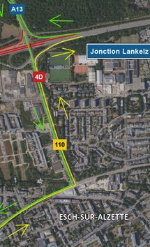 A4: Chantier entre la jonction Lankelz et le rond-point Raemerich