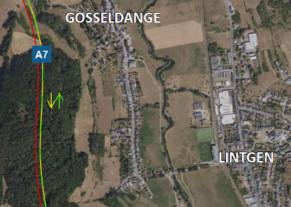 A7: Chantier dans le tunnel « Gousselerbierg »