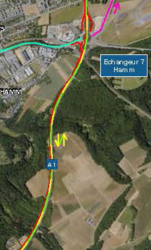 A1: Renouvellement de la couche de roulement entre l’échangeur Kirchberg et la croix de Gasperich