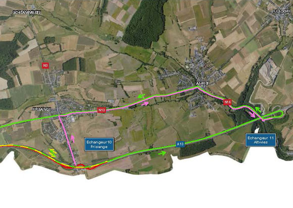 A13: Renouvellement de la couche de roulement entre la croix de Bettembourg et l’échangeur Altwies (13-16.06.2025)