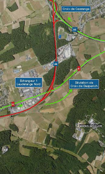 A4: Chantier entre la jonction Esch et la croix de Cessange (27-30.06.2025)