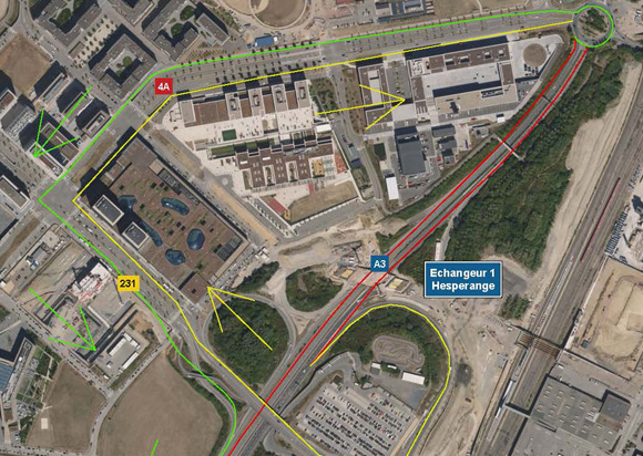 A3: Chantier entre le rond-point Gluck et l’échangeur Hesperange (06-07.09.2025)