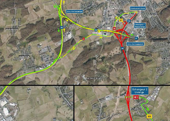 A3: Chantier entre la Croix de Gasperich et la Croix de Bettembourg (24-27.10.2025)