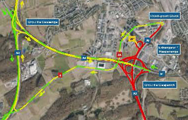 A3: Chantier entre la Croix de Gasperich et la Croix de Bettembourg (24-27.10.2025)
