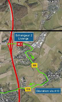 A3: Chantier entre la Croix de Gasperich et la Croix de Bettembourg (24-27.10.2025)