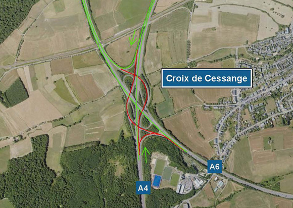 A4/A6: Chantier à la croix de Cessange (15-17.11.2025)