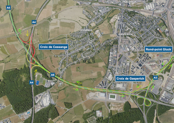 A6: Chantier sur la croix de Cessange (10-11.07.2026)