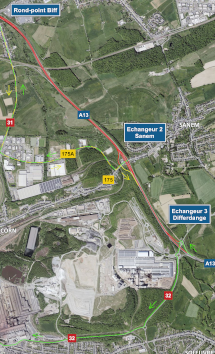 A13: Chantier entre l’échangeur Differdange et le rond-point Biff de l’autoroute (24-27.07.2026)