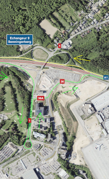 A1: Chantier sur l’échangeur Senningerberg de l’autoroute du vendredi 4 septembre 2026 vers 21h00 jusqu’au lundi 7 septembre 2026 vers 5h00.