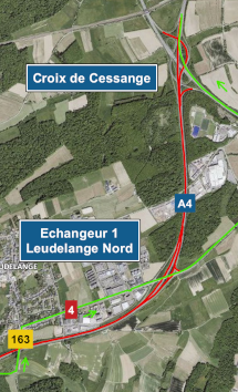 A4: Renouvellement de la couche de roulement entre la Jonction Esch et la Croix de Cessange de l’autoroute du vendredi 25 septembre vers 20h00 jusqu’au lundi 28 septembre vers 05h00.